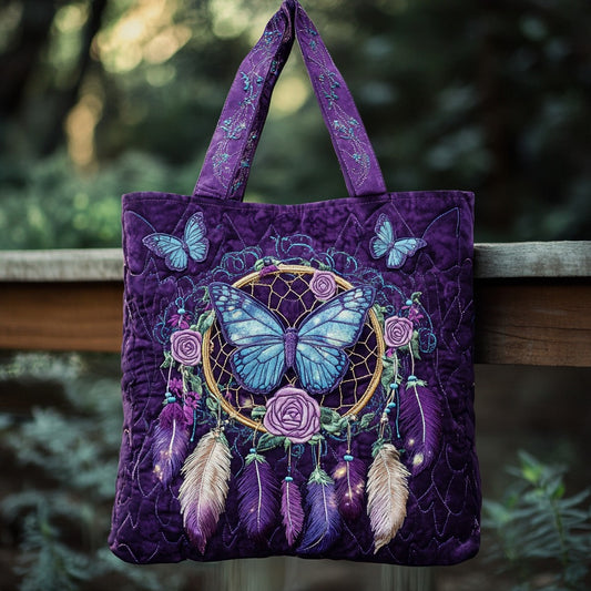Violet Wings Dreamcatcher XR1811029CL Quilted Tote Bag