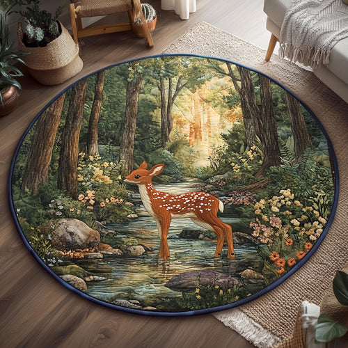 Lone Fawn WJ3006036CL Quilted Round Mat