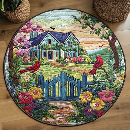 Flower Farmhouse WJ1605017CL Quilted Round Mat