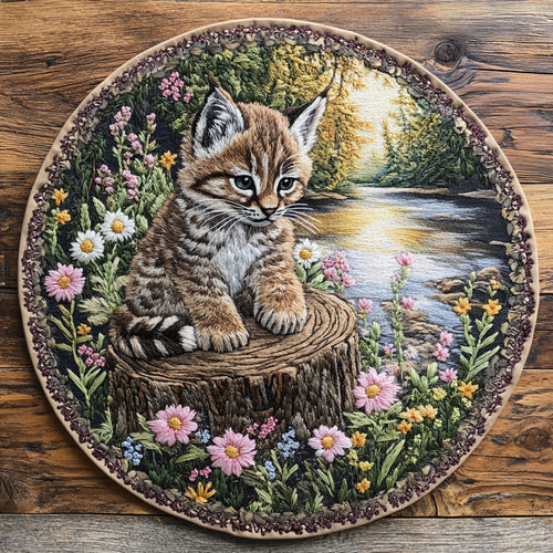 Lynx Cub Whispers WN2805012CL Quilted Round Mat