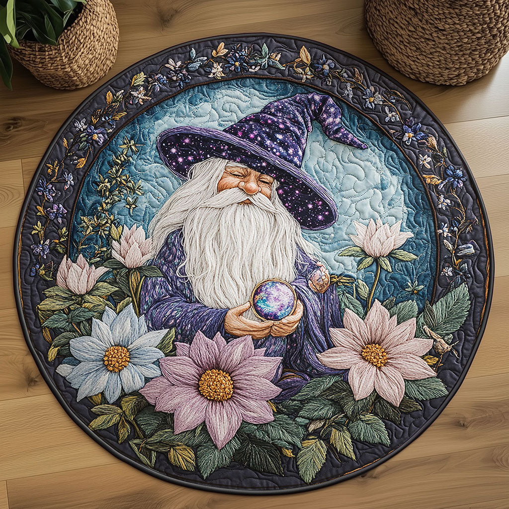Starlit Gnome WN2208116CL Quilted Round Mat