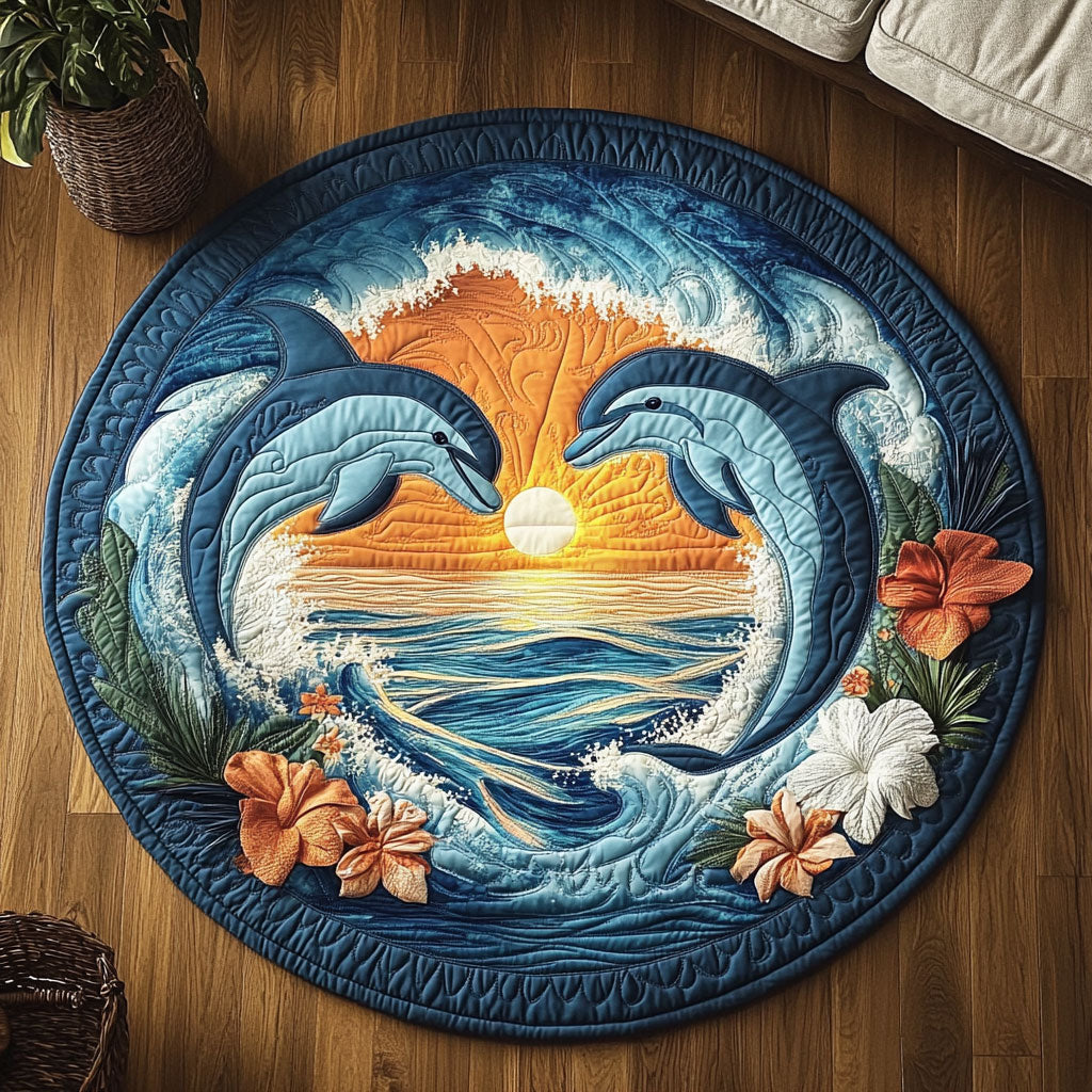 Soulmate Dolphins KL1612025CL Quilted Round Mat