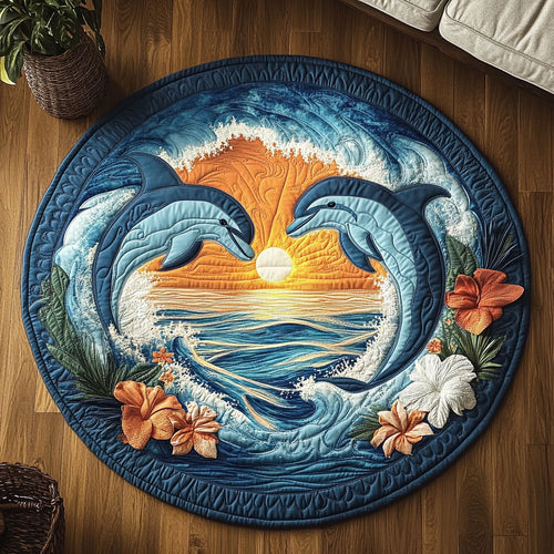 Soulmate Dolphins KL1612025CL Quilted Round Mat