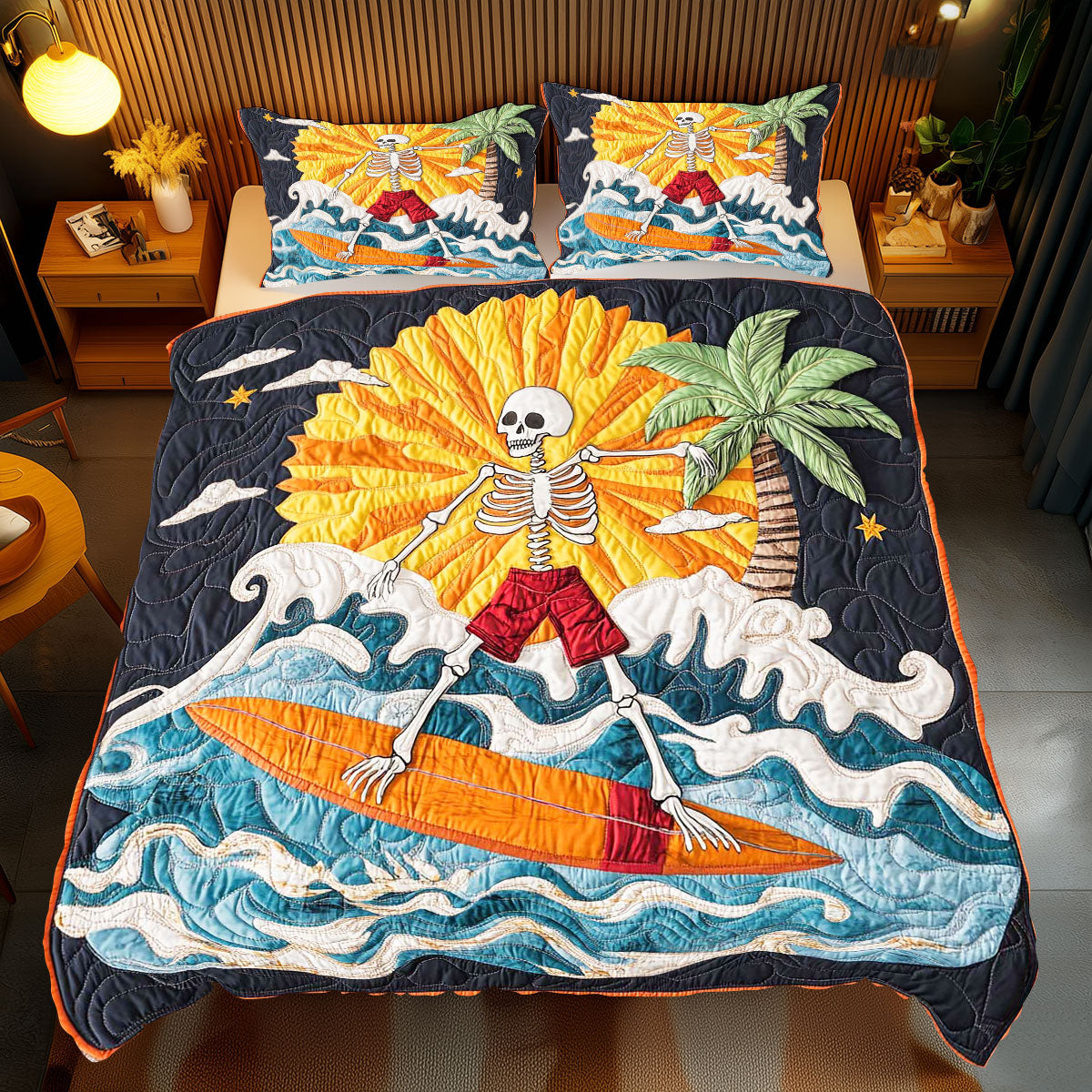 Cool Surfing Skeleton WP0701047CL Duvet Cover Set