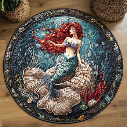 Mermaid Shell WN0306027CL Quilted Round Mat