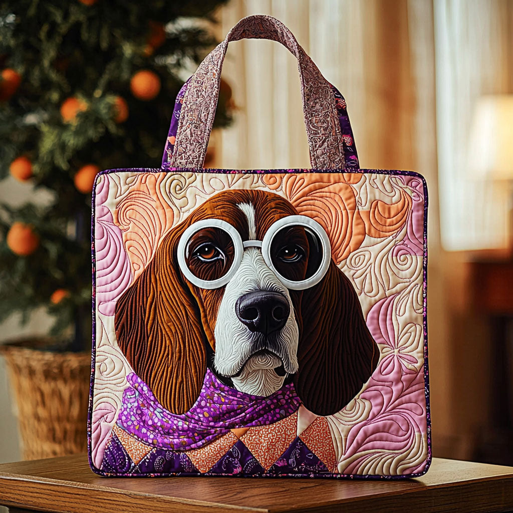 Fancy Basset Hound QA0712006CL Quilted Tote Bag