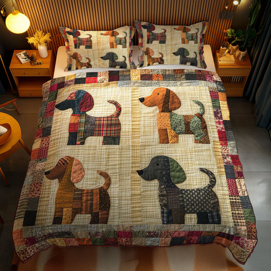 Cozy Dachshund Patches WN1103104CL Duvet Cover Set