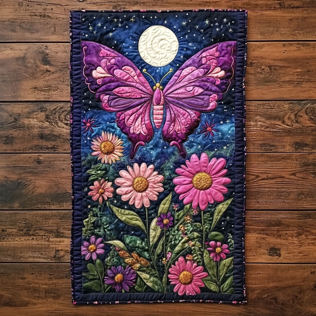 Moonlight Purple Butterfly WP0605018CL Quilted Table Runner