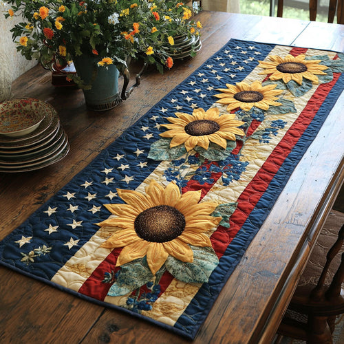 Sunflower Liberty WJ1106032CL Quilted Table Runner