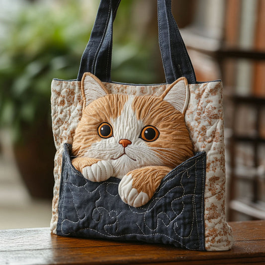 Peeking Purr CP0312301CL Quilted Tote Bag