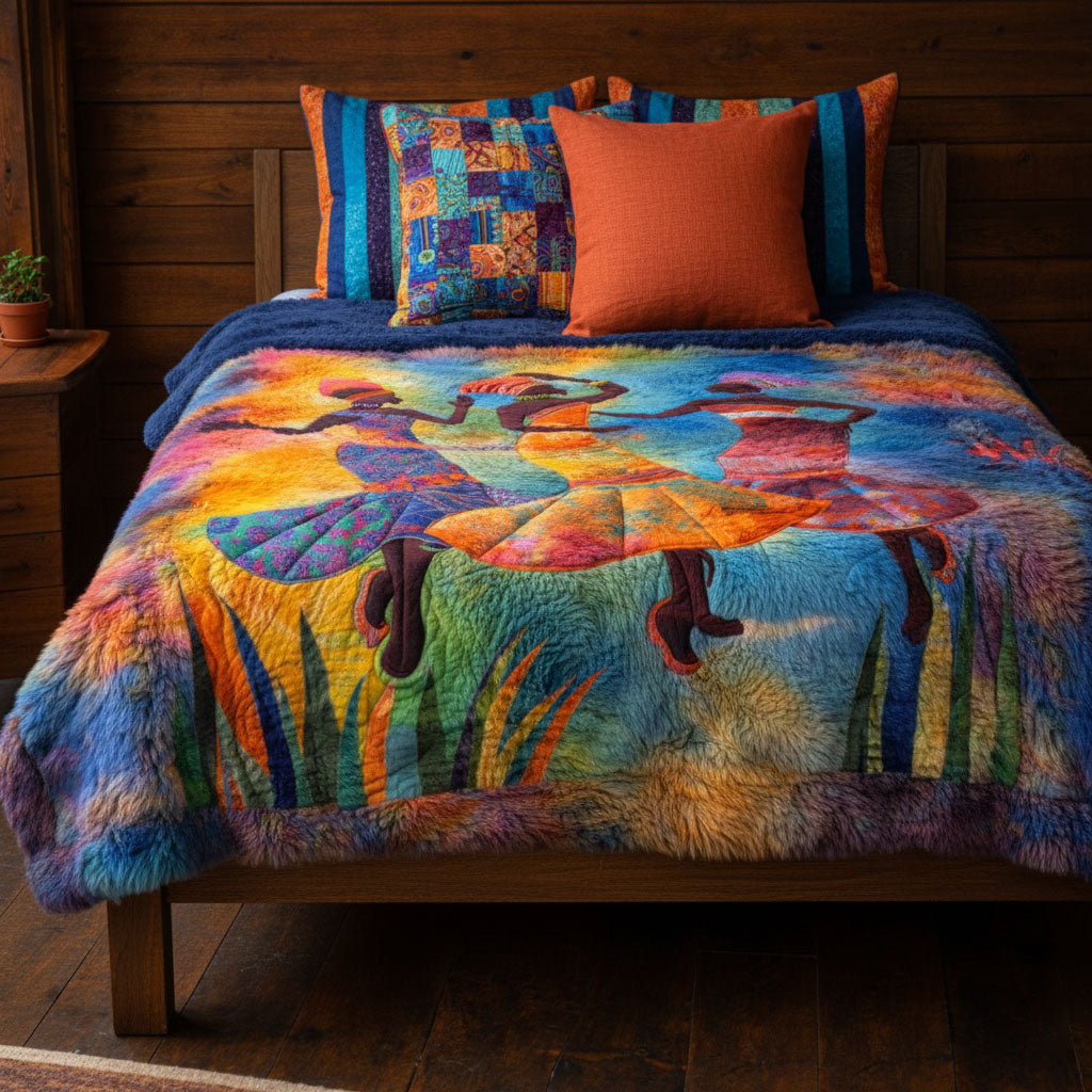 African Dance WJ2801001CL Faux Fur Throw Blanket