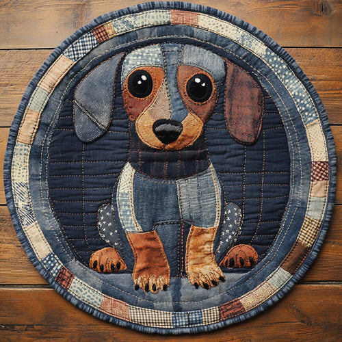 Dachshund Harmony WN0207044CL Quilted Round Mat