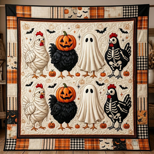 Spooky Farm Chickens Patchwork WN0905020CL Quilt