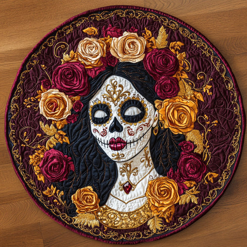 Sacred Dance Skull Woman WN0908064CL Quilted Round Mat
