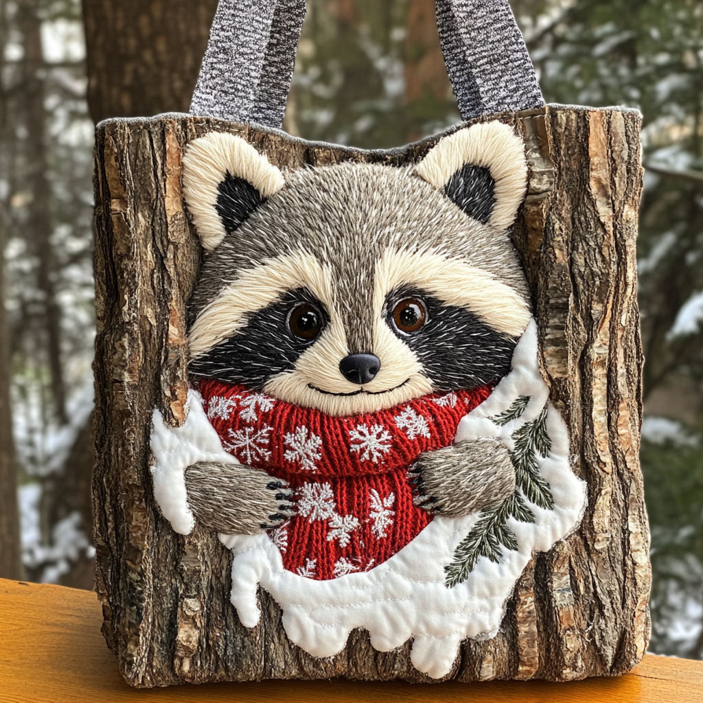 Raccoon Haven CP0112230CL Quilted Tote Bag