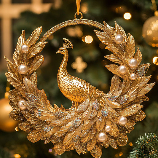 Golden Peacock CW2711024CL Christmas Ornament