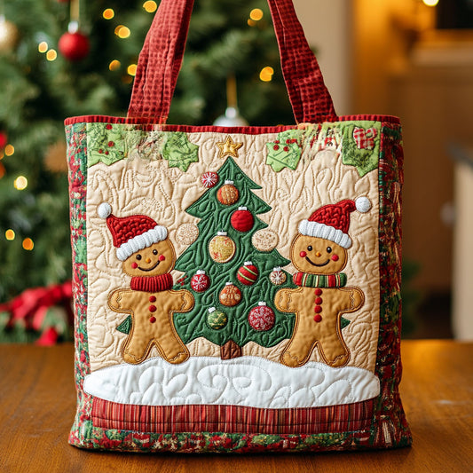 Gingerbread Snowy Joyland WN1811025CL Quilted Tote Bag