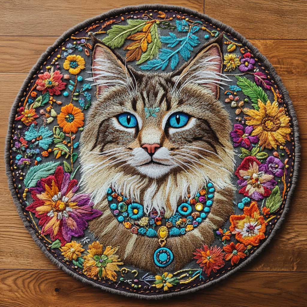 Cozy Cat WN1005085CL Quilted Round Mat