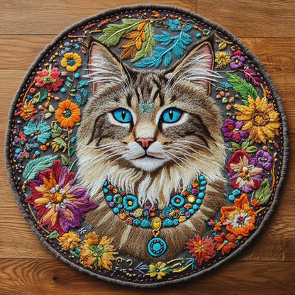 Cozy Cat WN1005085CL Quilted Round Mat