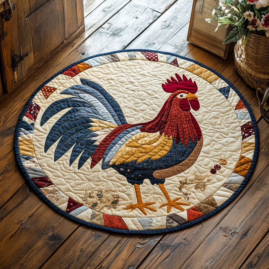 Vintage Chicken CP1207022CL Quilted Round Mat
