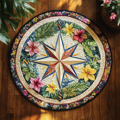 Sunset Compass WN0207084CL Quilted Round Mat