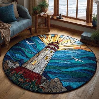 Morning Lighthouse CW1301151CL Quilted Round Mat