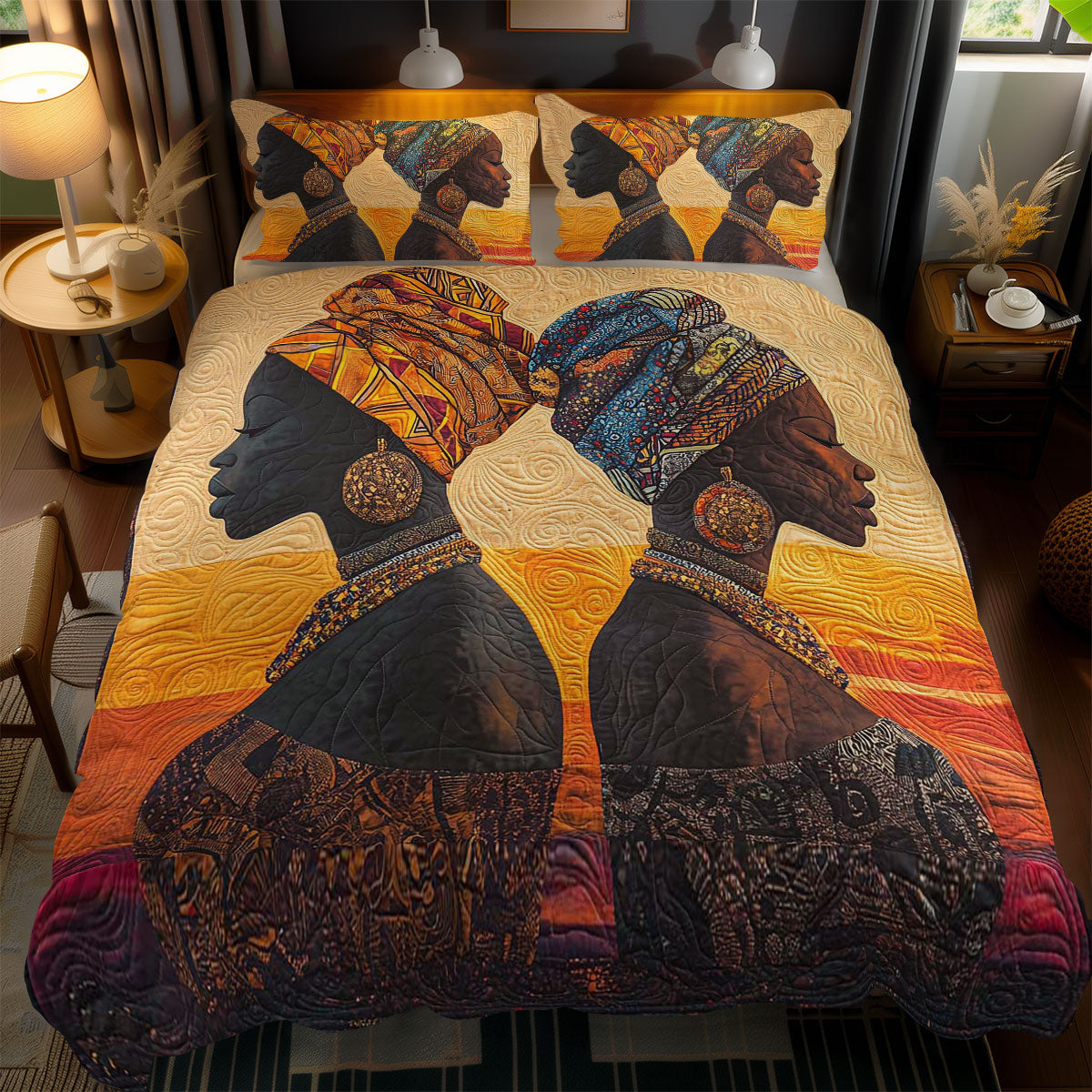 African Woman Royalty WN0703074CL Duvet Cover Set