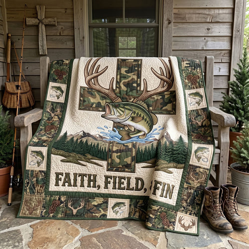 Faith Field And Fin Hunting Fishing WN1205008CL Quilt