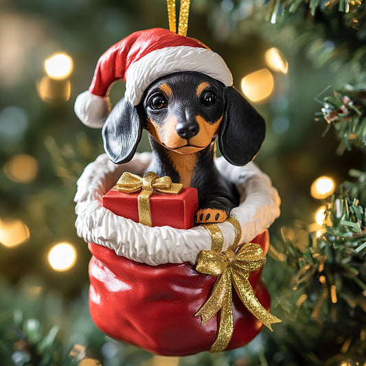 Merry Dachshund CP1510038CL Christmas Ornament