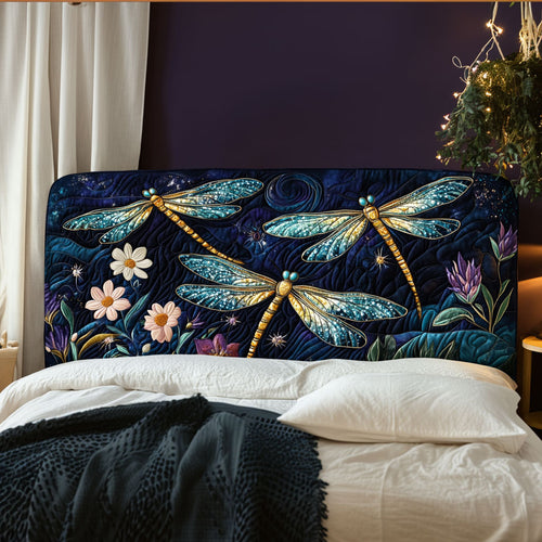 Midnight Dragonfly Garden KL0701022CL Quilted Headboard Slipcover