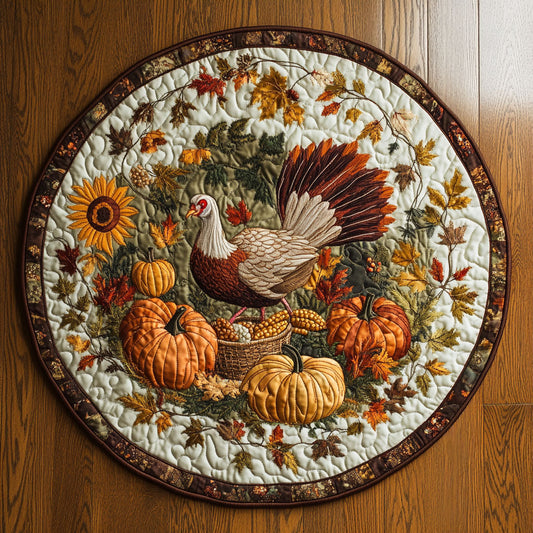 Autumn Turkey WN0409009CL Quilted Round Mat