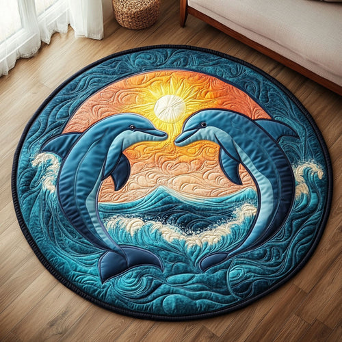 Ocean Love Dolphins KL1612023CL Quilted Round Mat