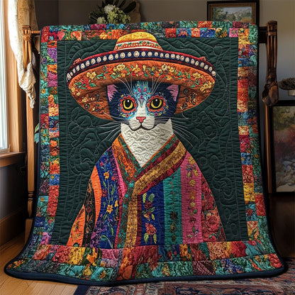 Folk Art Cat WN0302017CL Quilt