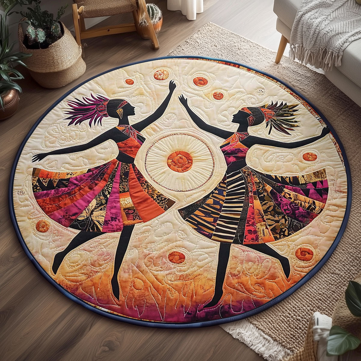 Tribal Dancer WJ0507043CL Quilted Round Mat