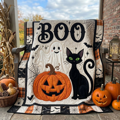 Spooky Ghost Cat Patchwork WN0905021CL Quilt