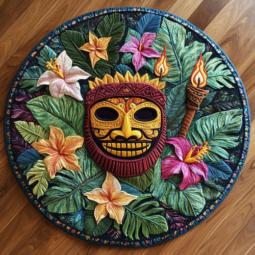 Tropical Tiki Garden WN3005049CL Quilted Round Mat