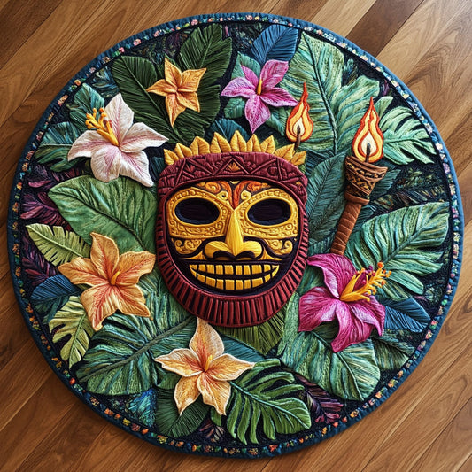 Tropical Tiki Garden WN3005049CL Quilted Round Mat
