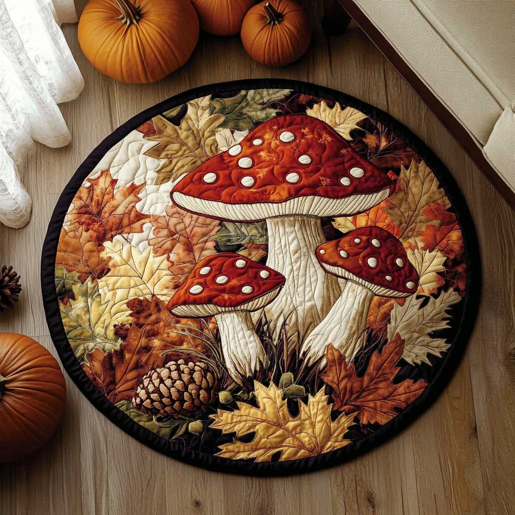 Whispering Mushroom WN1403045CL Quilted Round Mat