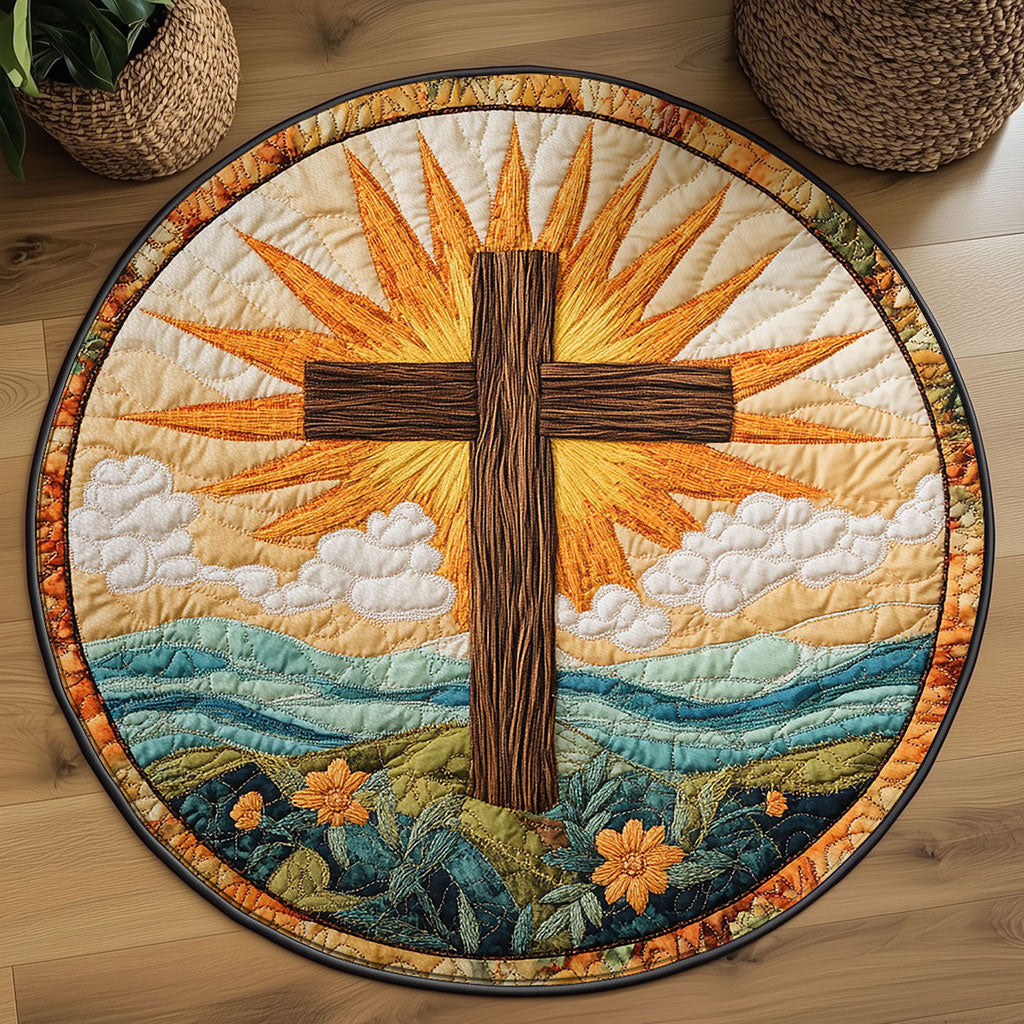 Eternal Cross WN2508038CL Quilted Round Mat