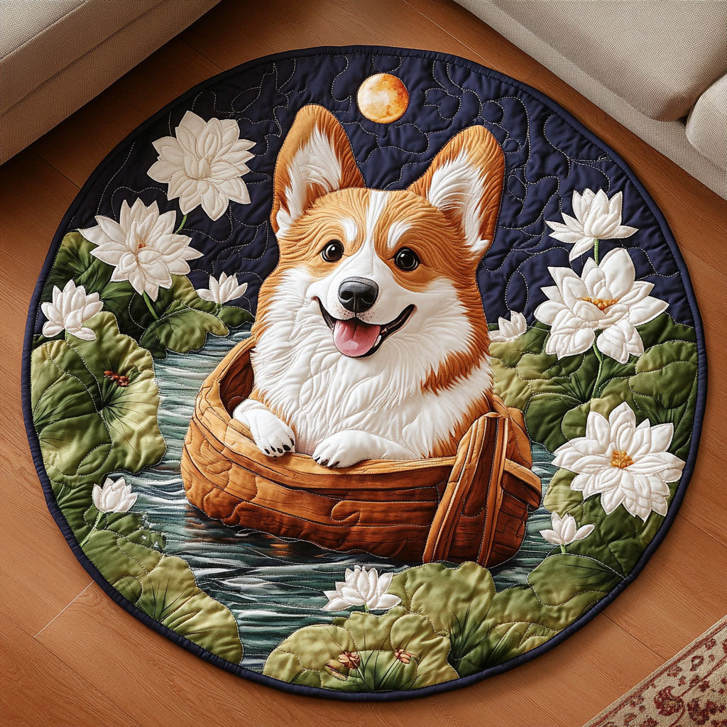 Corgi Lotus Moonlight KL0901042CL Quilted Round Mat