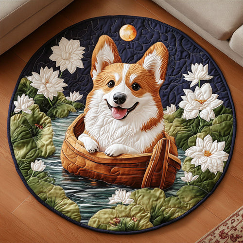 Corgi Lotus Moonlight KL0901042CL Quilted Round Mat