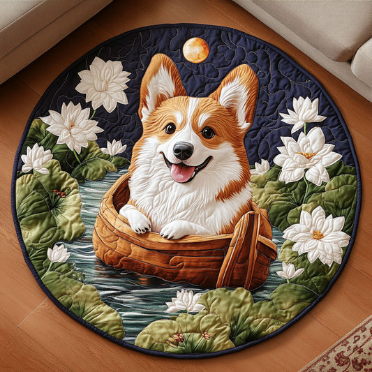 Corgi Lotus Moonlight KL0901042CL Quilted Round Mat