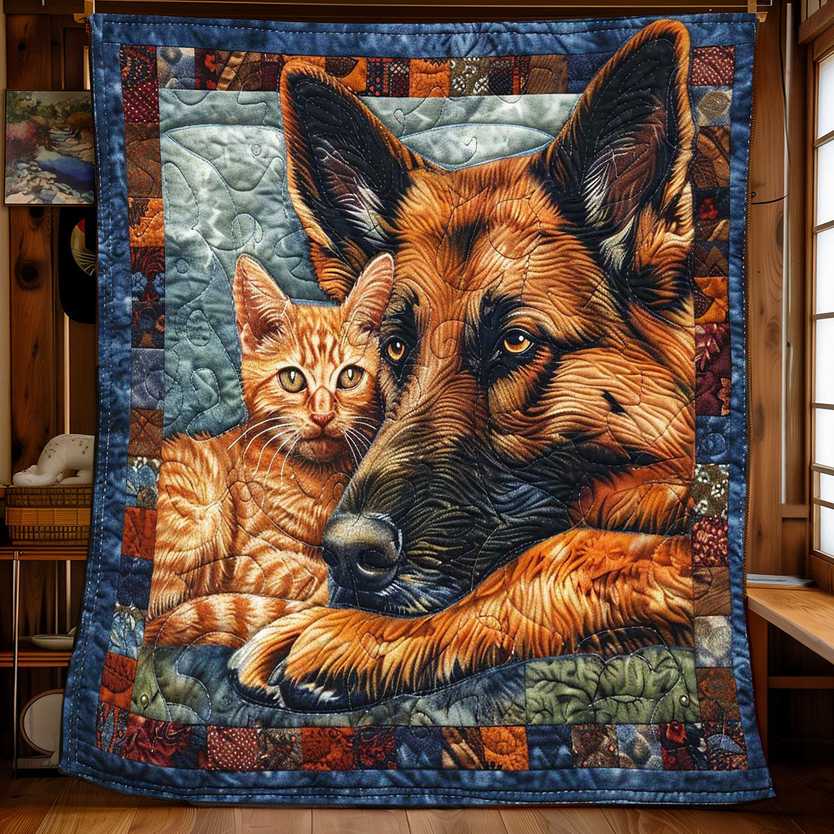 German Shepherd Cat WP2502010CL Quilt