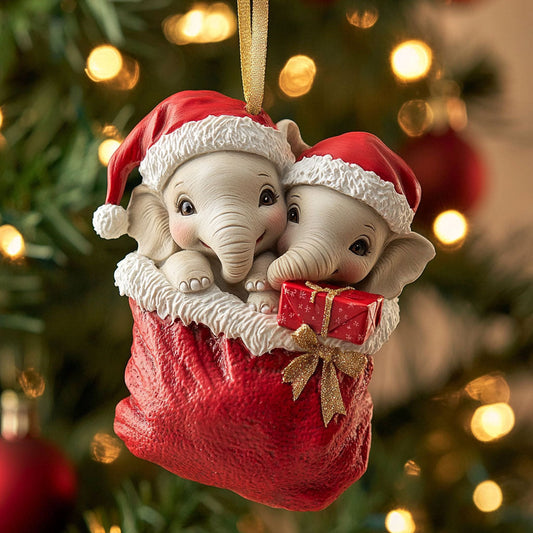 Twin Elephants CP0412070CL Christmas Ornament