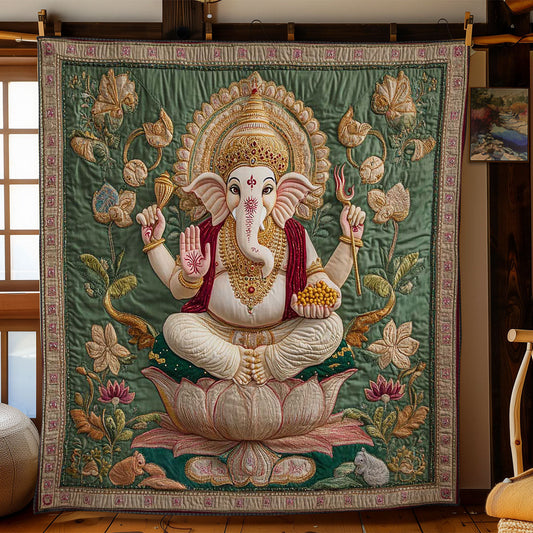 Hinduism Ganesha Sacred WN0503040CL Quilt