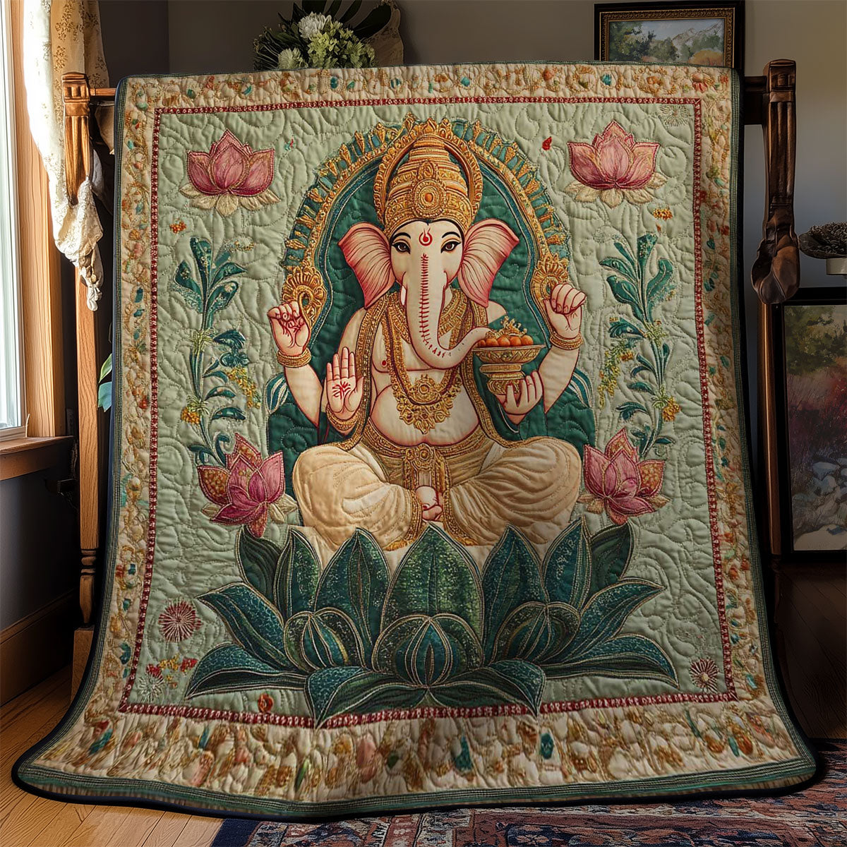 Hinduism Ganesha Divine WN0503038CL Quilt