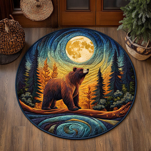 Wild Bear Night WJ2406038CL Quilted Round Mat