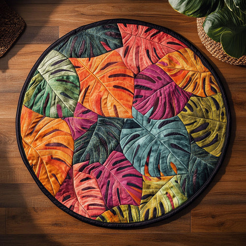 Monstera Magic WN0307110CL Quilted Round Mat