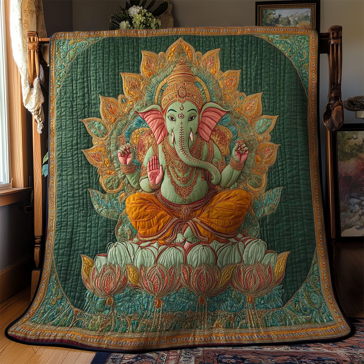 Hinduism Ganesha Spiritual WN0503044CL Quilt