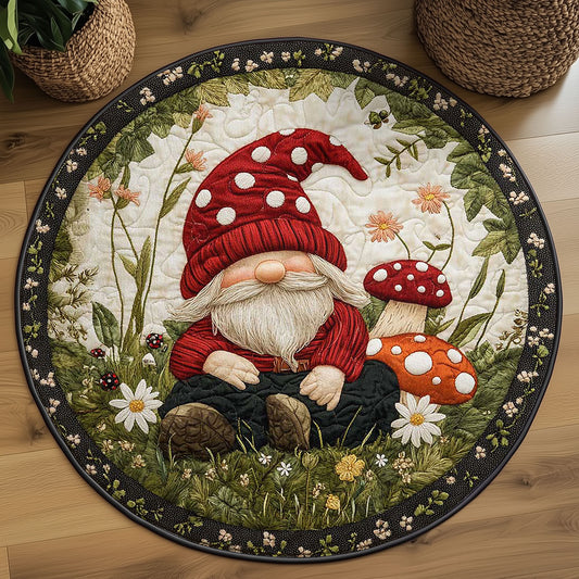 Polka Dot Gnome WN2105051CL Quilted Round Mat